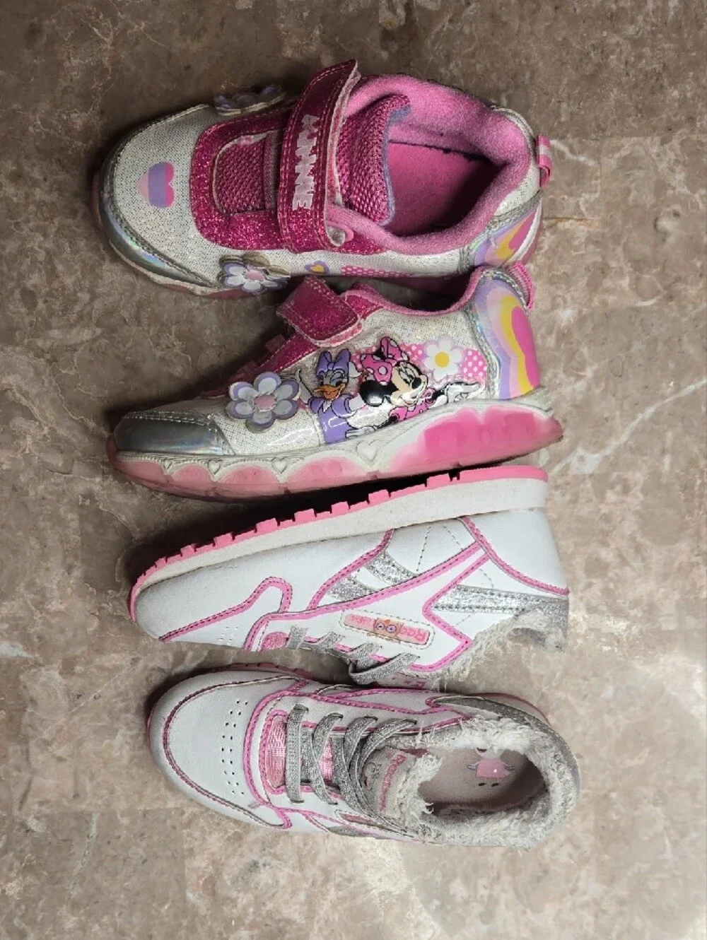 2 Pairs Kids Pink Character Sneakers - Twin Pair
